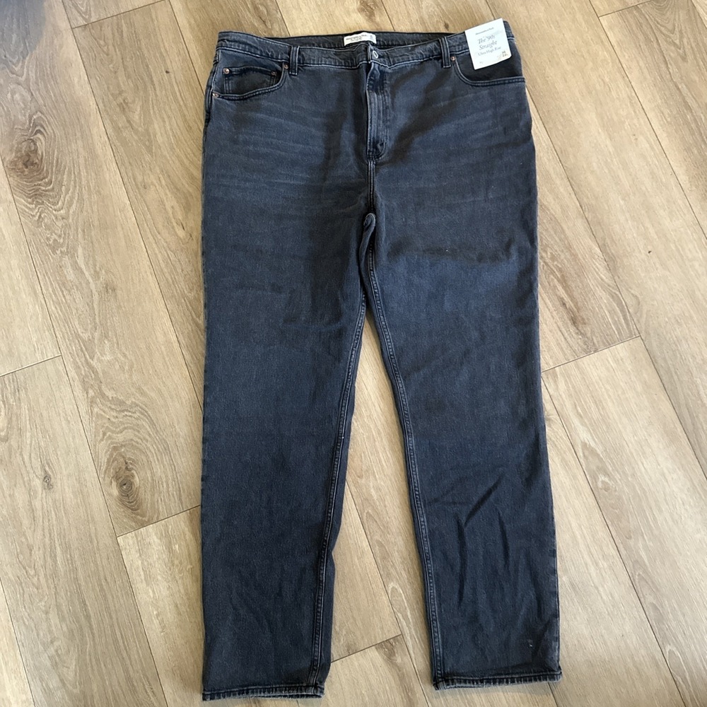 Abercrombie & Fitch Jeans Women's 37x24R Black The 90s Straight Ultra High Rise